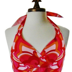 SOLD Vtg HeartSoul Retro Paisley Halter Mini Dress